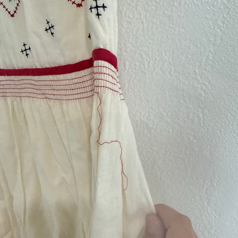 Urban Outfitters Dolls Point Embroidered Boho Hi Low Dress Cream Folk Festival 6 - Picture 3 of 5